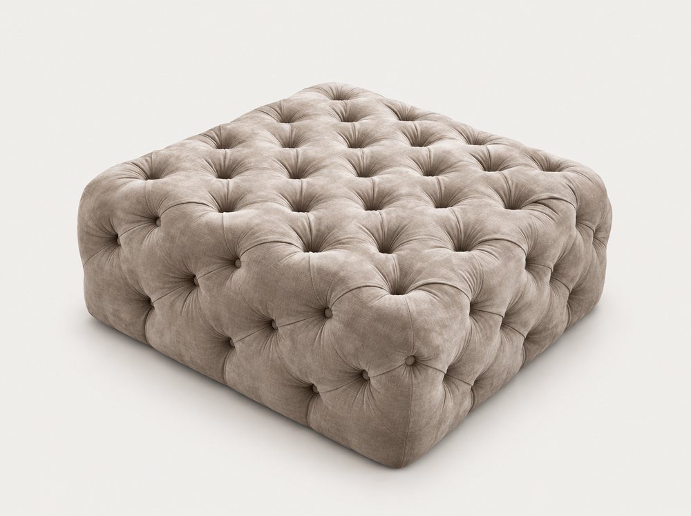 Chesterfield Stool in matching fabric