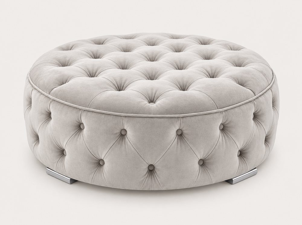Round Ottoman Stool in matching fabric